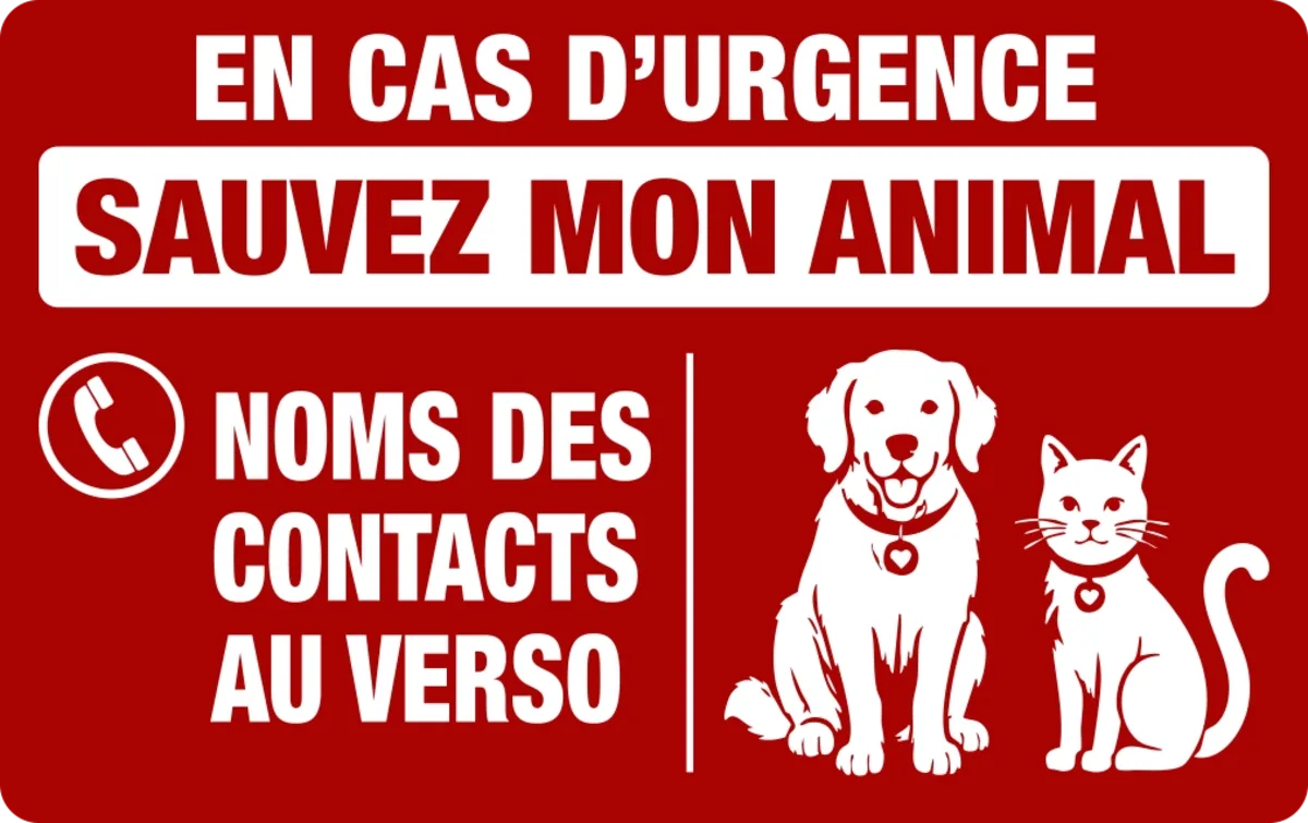 Carte Sauvez mon Animal — recto « Sauvez mon animal »