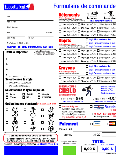 Miniature du formulaire standard
