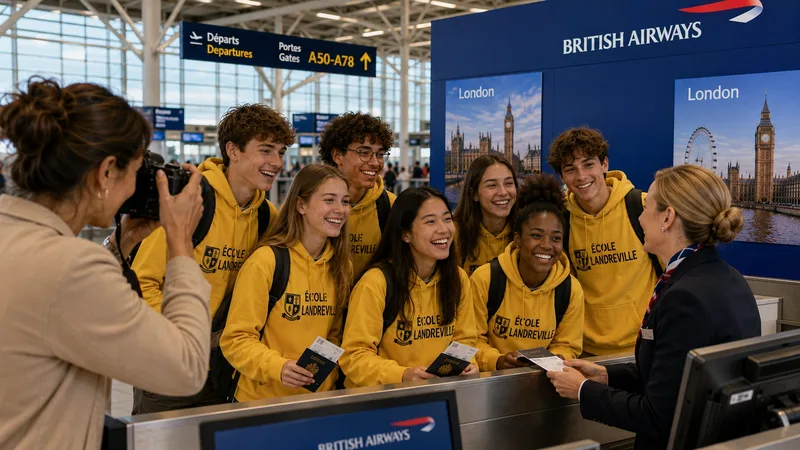 Départ à l'aéroport pour Londres : passeports et effets identifiés